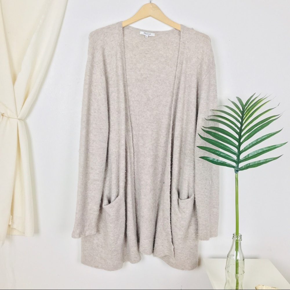 Madewell Ryder Heather Beige Cozy Wool Cardigan